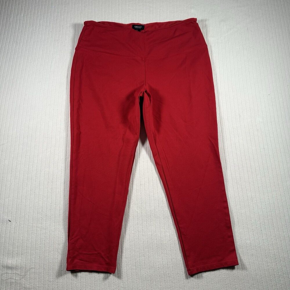 Jones New York Women’s 1X Red Pull On Stretch Pants Elastic Waist